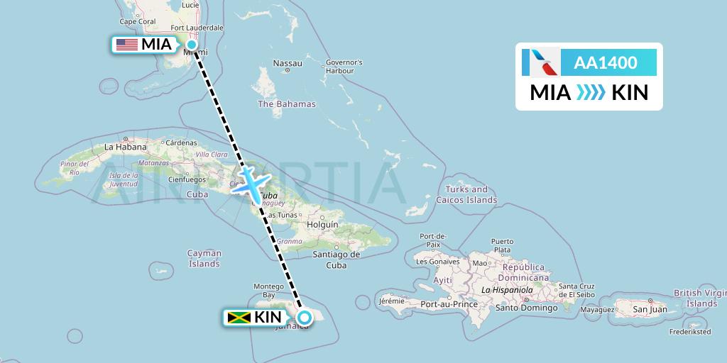 AA1400 Flight Status American Airlines Miami to Kingston (AAL1400)
