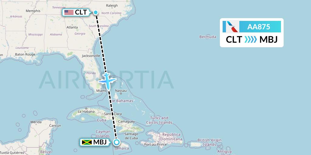 AA875 Flight Status American Airlines Charlotte to Montego Bay (AAL875)