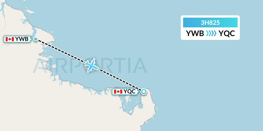3H825 Air Inuit Flight Map: Kangiqsujuaq to Quaqtaq