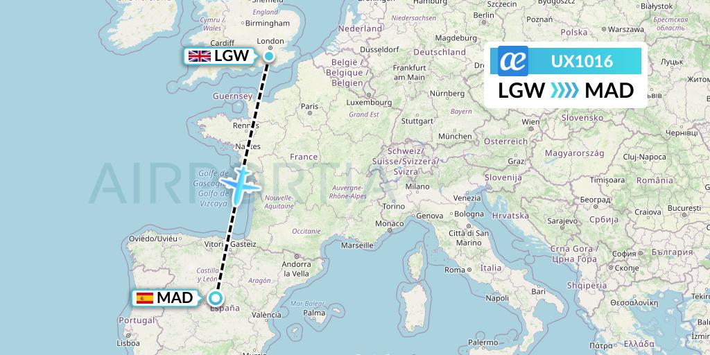 UX1016 Flight Status Air Europa London to Madrid (AEA1016)