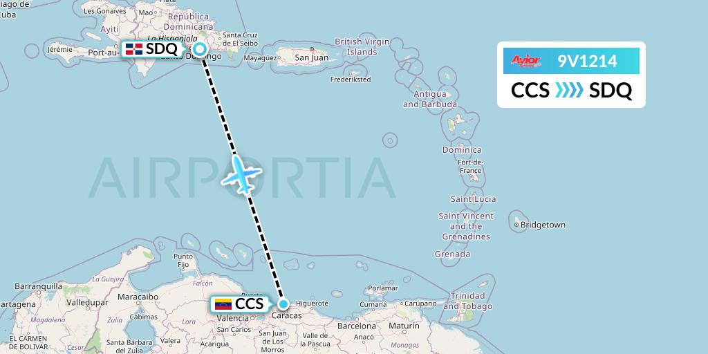 9V1214 Flight Status Avior Airlines Caracas to Santo Domingo (ROI1214)