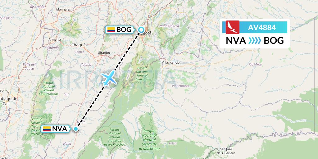 AV4884 Avianca Flight Map: Neiva to Bogota
