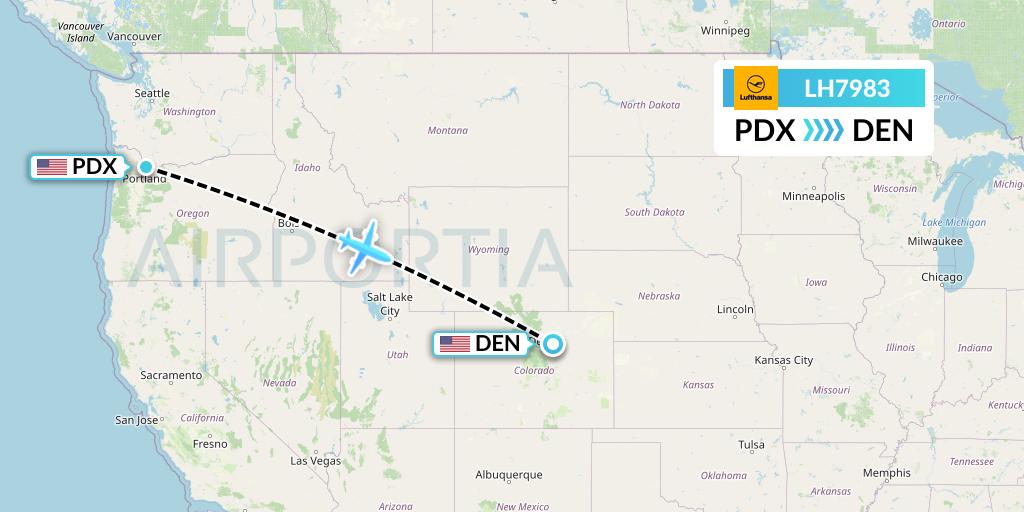 LH7983 Lufthansa Flight Map: Portland to Denver