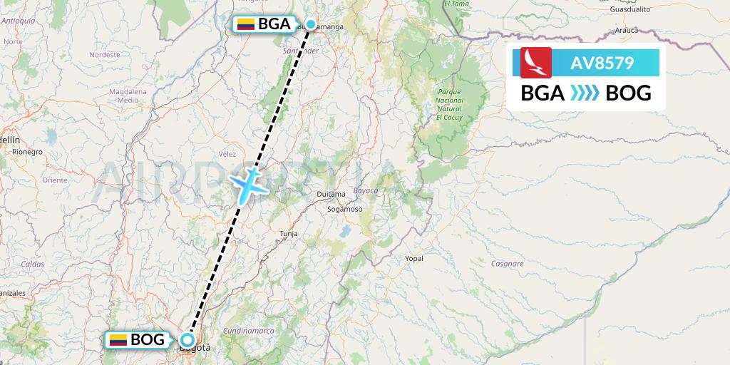 AV8579 Avianca Flight Map: Bucaramanga to Bogota