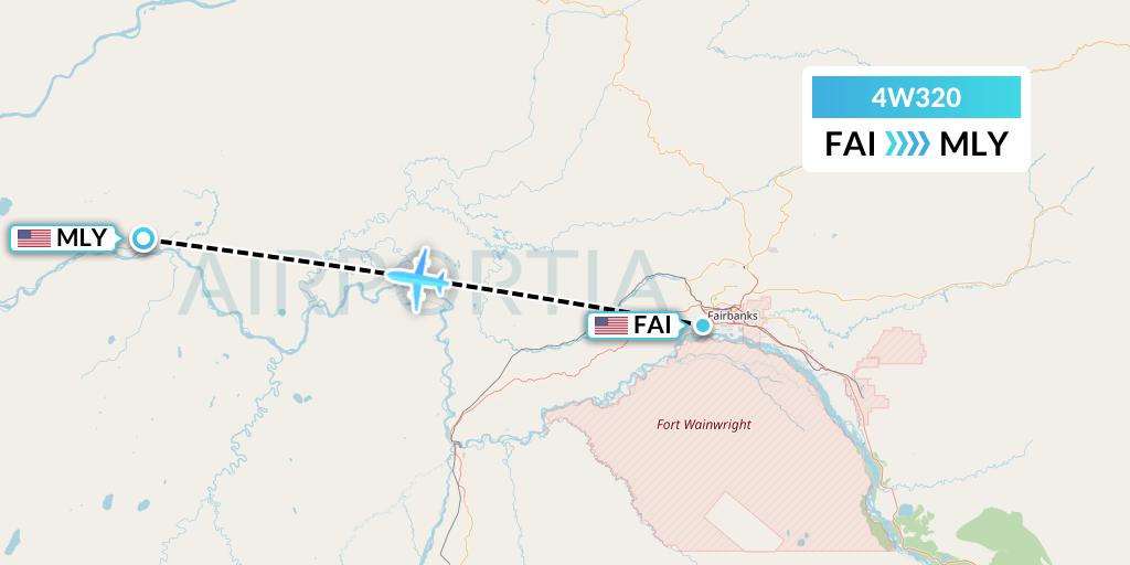 4W320 Warbelows Air Ventures Flight Map: Fairbanks to Manley Hot Springs