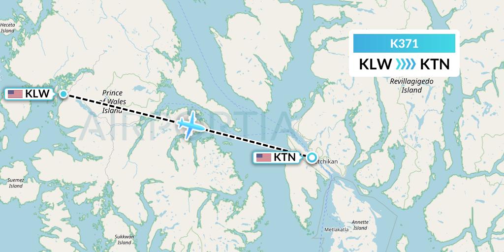 K371 Taquan Air Flight Map: Klawock to Ketchikan