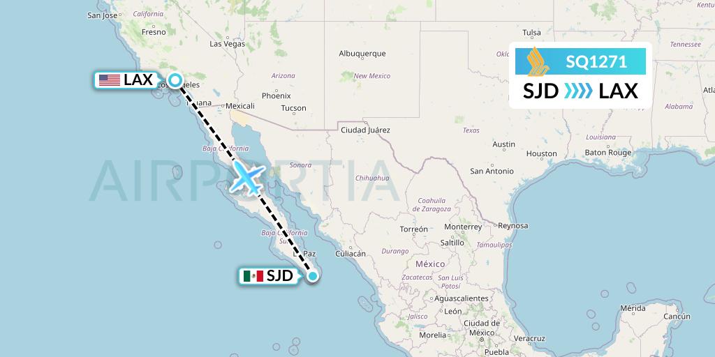 SQ1271 Singapore Airlines Flight Map: San Jose del Cabo to Los Angeles