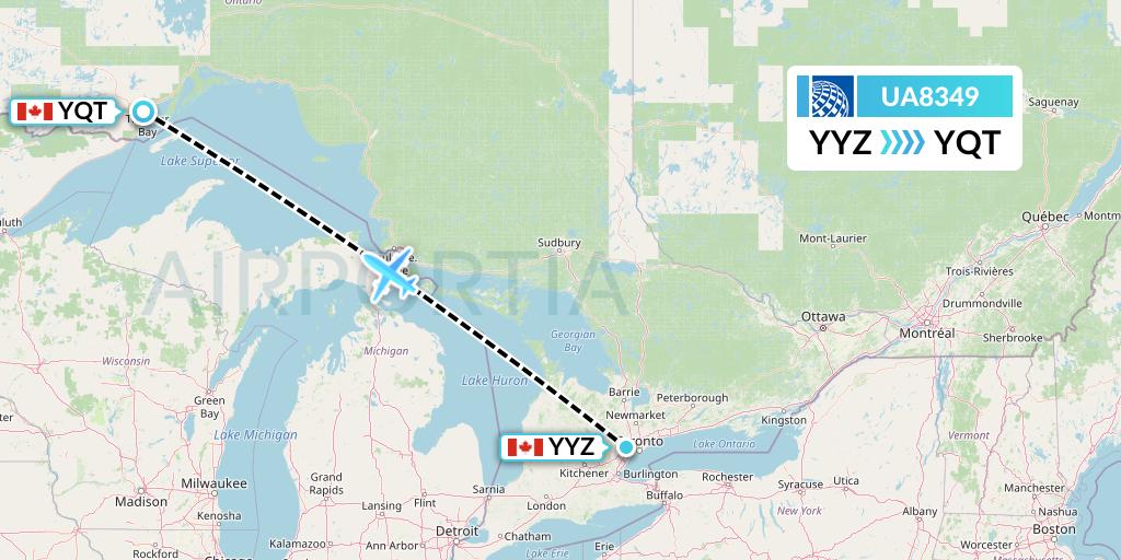 UA8349 Flight Status United Airlines Toronto to Thunder Bay (UAL8349)