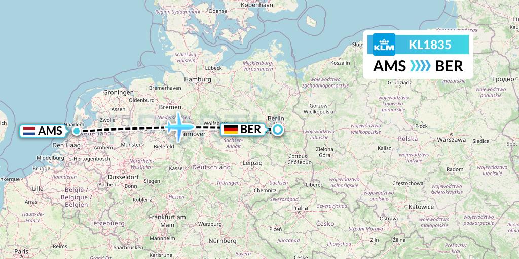 KL1835 Flight Status KLM Amsterdam to Berlin (KLM1835)