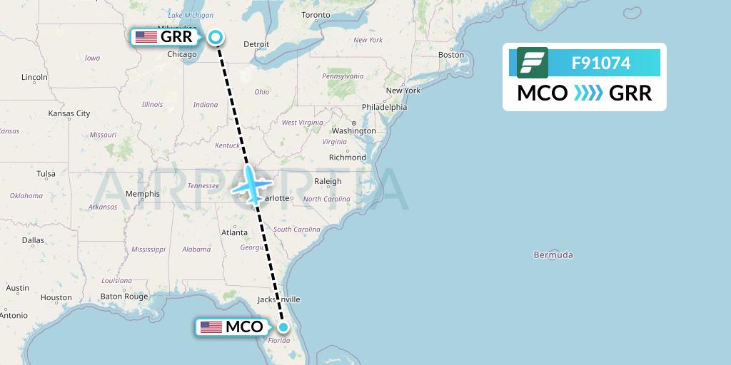 F91074 Flight Status Frontier Airlines Orlando to Grand Rapids (FFT1074)