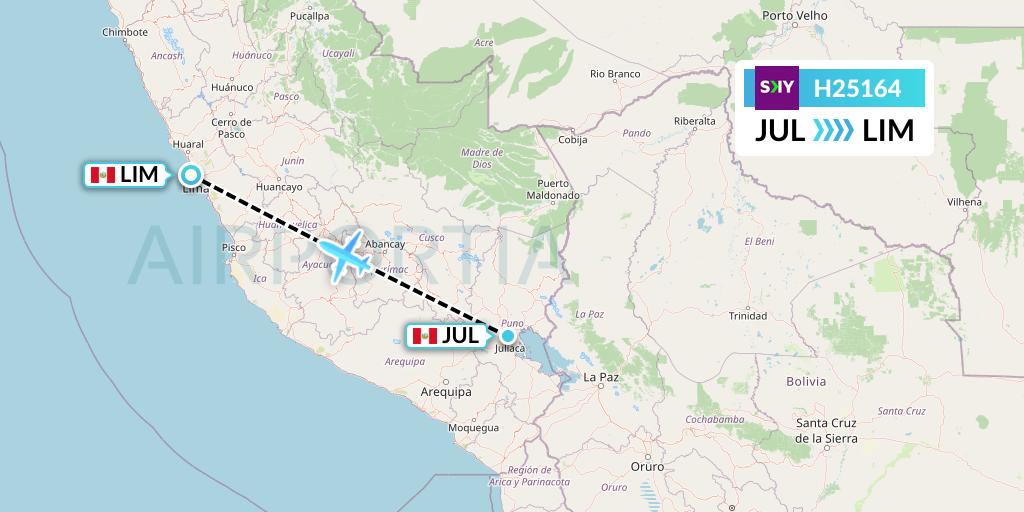 H25164 Sky Airline Flight Map: Juliaca to Lima