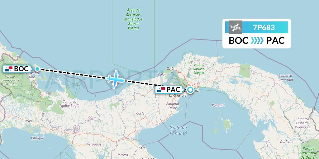 7P683 Flight Status Air Panama Isla Colón to Panama City (PST683)