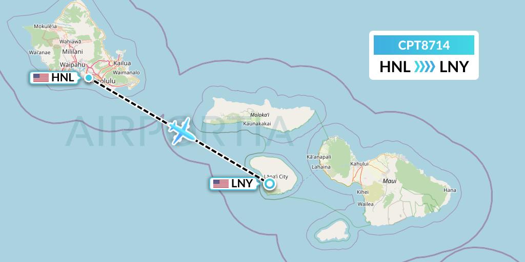 CPT8714 Corporate Air Flight Map: Honolulu to Lanai