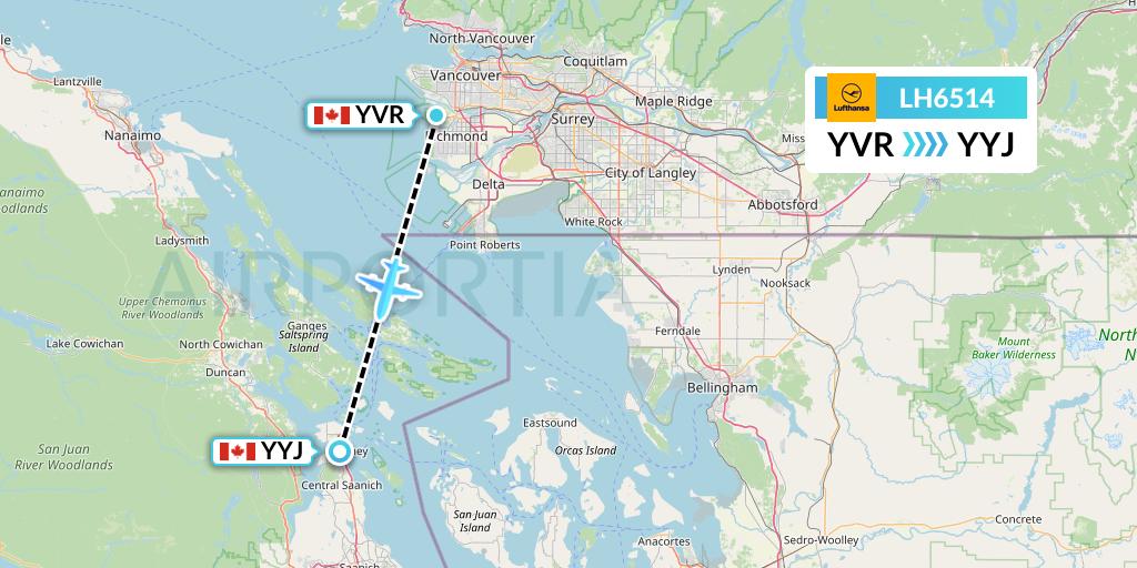 LH6514 Lufthansa Flight Map: Vancouver to Victoria
