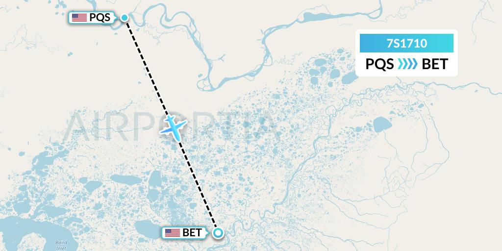 7S1710 Ryan Air (USA) Flight Map: Pilot Station to Bethel