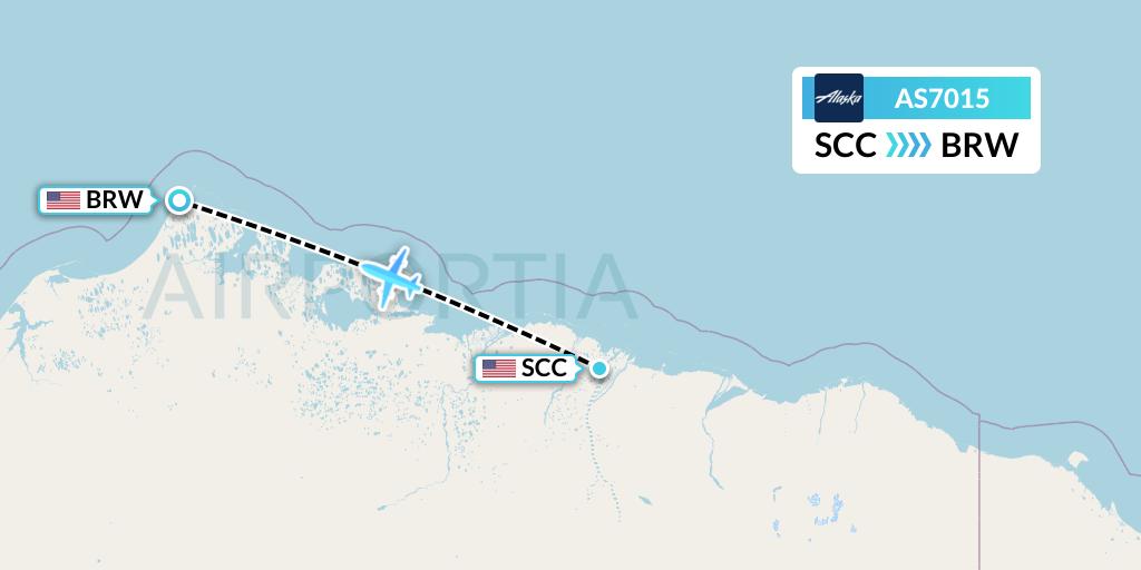AS7015 Alaska Airlines Flight Map: Deadhorse to Barrow