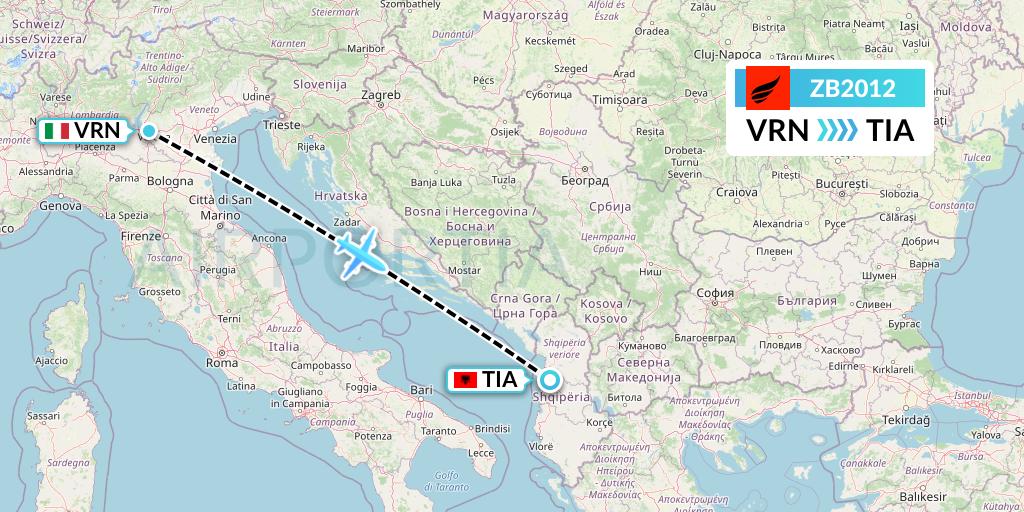 ZB2012 Flight Status Air Albania Verona to Tirana (ABN2012)