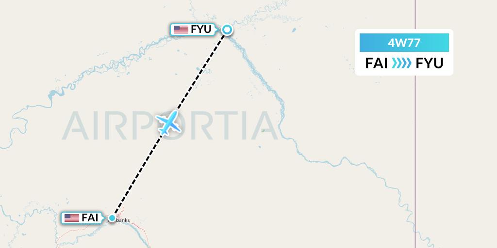 4W77 Warbelows Air Ventures Flight Map: Fairbanks to Fort Yukon