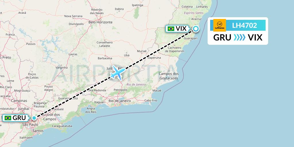 LH4702 Lufthansa Flight Map: Sao Paulo to Vitoria