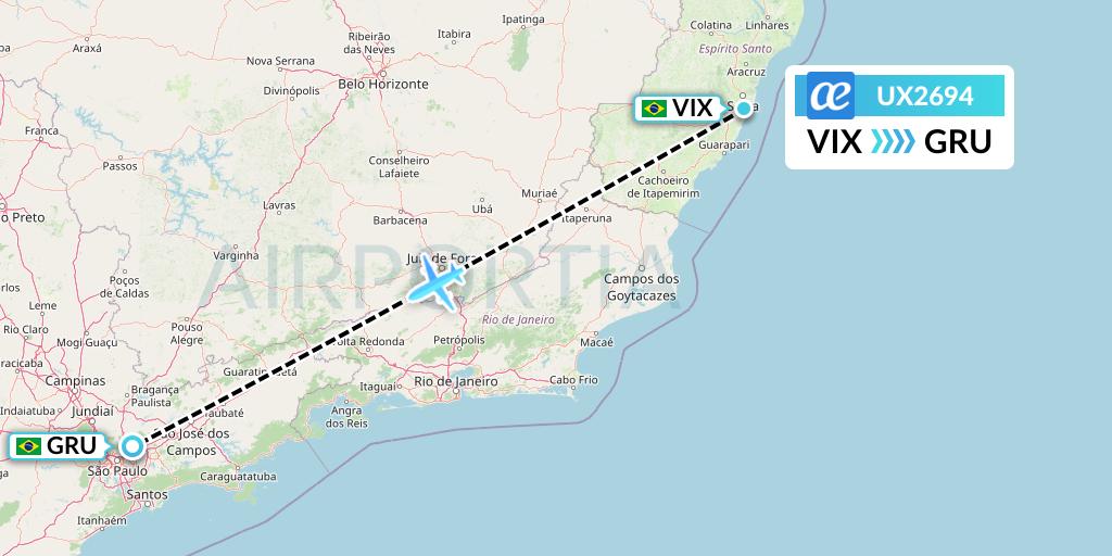 UX2694 Air Europa Flight Map: Vitoria to Sao Paulo