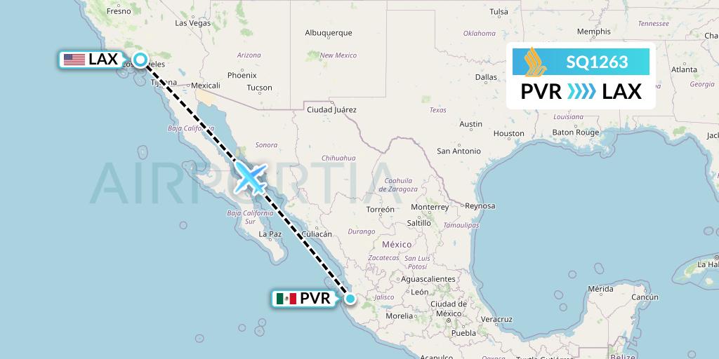 SQ1263 Singapore Airlines Flight Map: Puerto Vallarta to Los Angeles