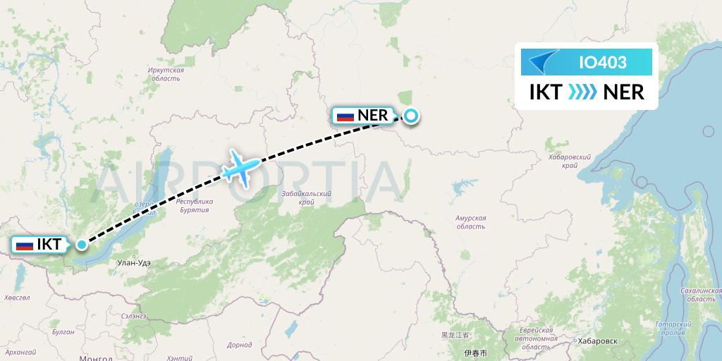 IO403 IrAero Flight Map: Irkutsk to Chulman