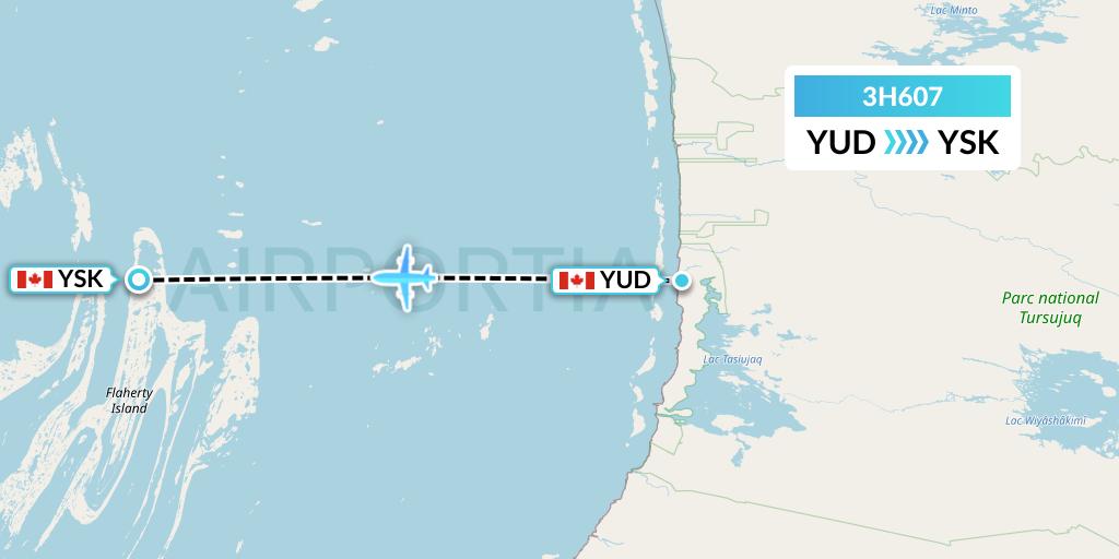 3H607 Air Inuit Flight Map: Umiujaq to Sanikiluaq
