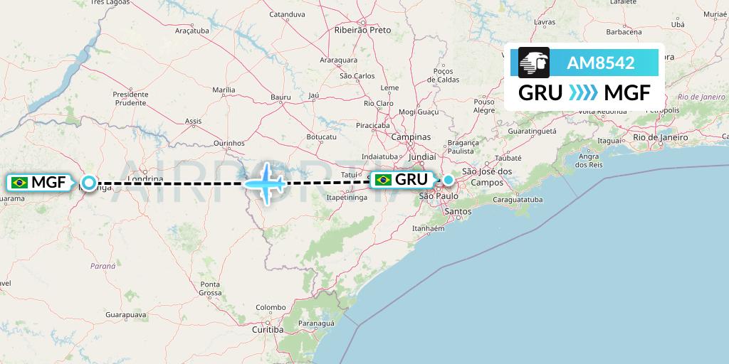 AM8542 Aeromexico Flight Map: Sao Paulo to Maringa
