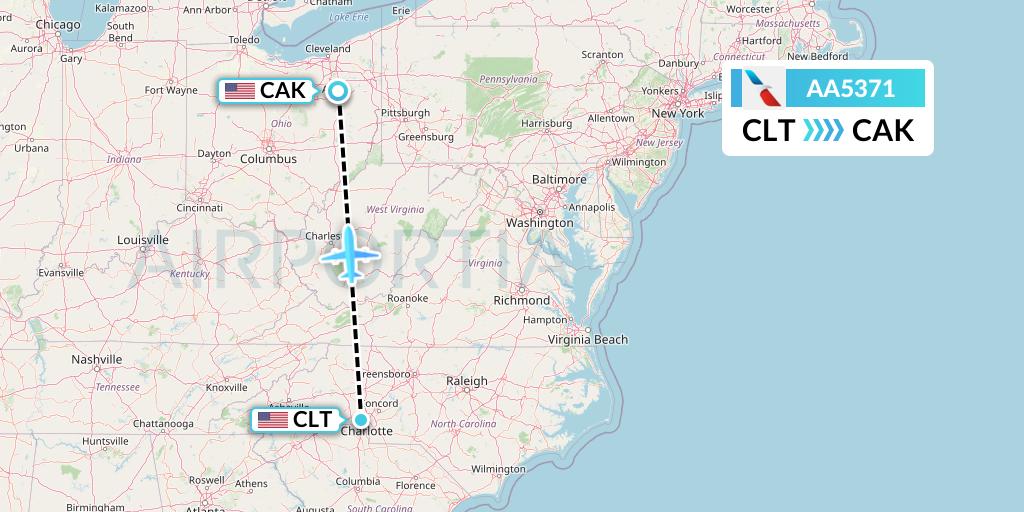 AA5371 Flight Status American Airlines Charlotte to Akron (AAL5371)