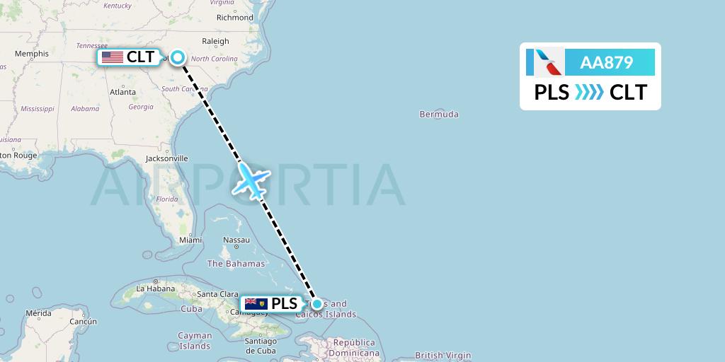 AA879 Flight Status American Airlines Providenciales to Charlotte (AAL879)