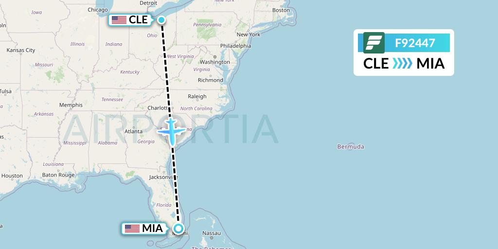 F92447 Flight Status Frontier Airlines Cleveland to Miami