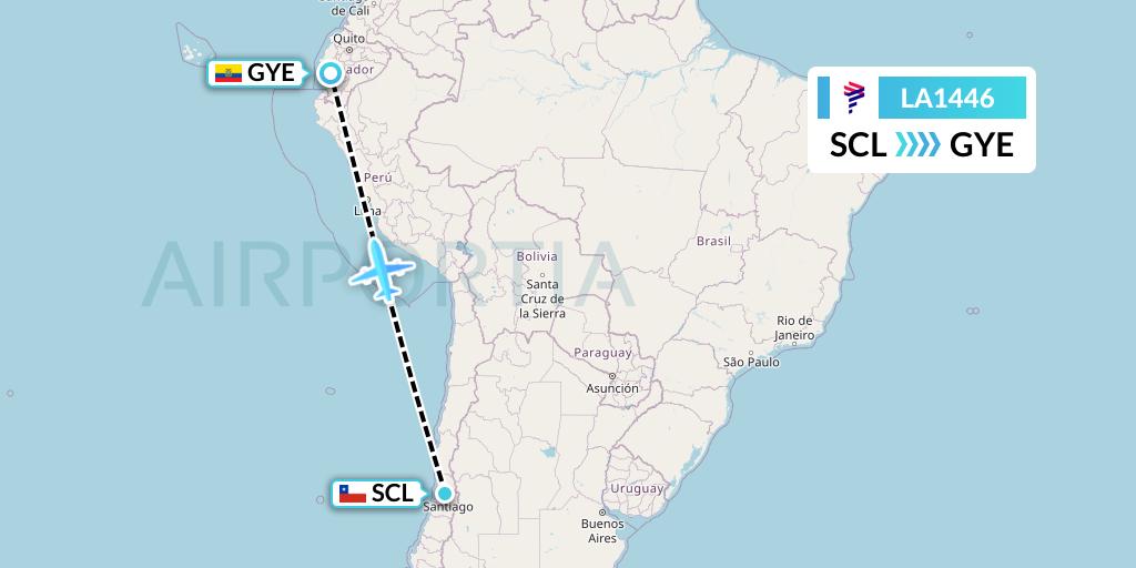 LA1446 Flight Status LAN Airlines Santiago to Guayaquil (LAN1446)