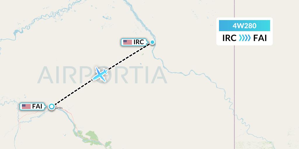 4W280 Warbelows Air Ventures Flight Map: Circle to Fairbanks