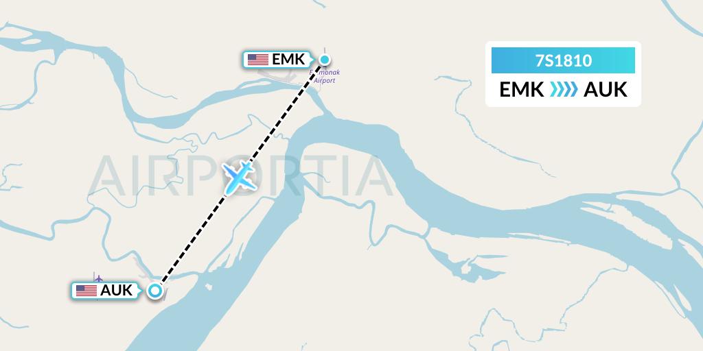 7S1810 Ryan Air (USA) Flight Map: Emmonak to Alakanuk
