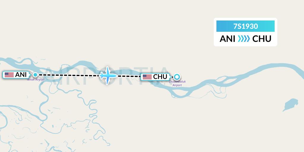 7S1930 Ryan Air (USA) Flight Map: Aniak to Chuathbaluk
