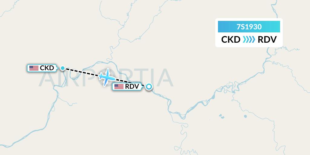 7S1930 Ryan Air (USA) Flight Map: Crooked Creek to Red Devil