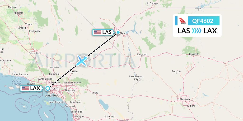 QF4602 Qantas Flight Map: Las Vegas to Los Angeles