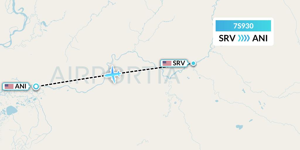 7S930 Ryan Air (USA) Flight Map: Stony River to Aniak