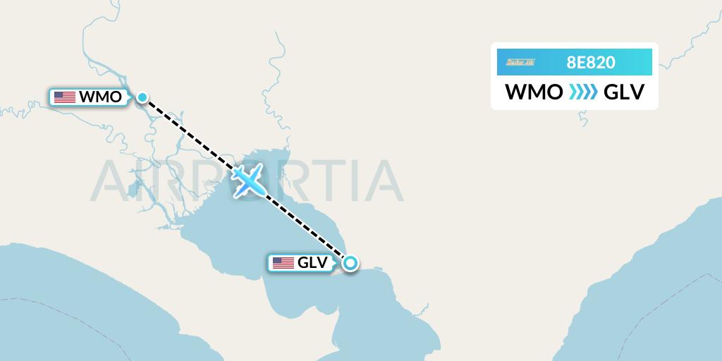 8E820 Bering Air Flight Map: White Mountain to Golovin