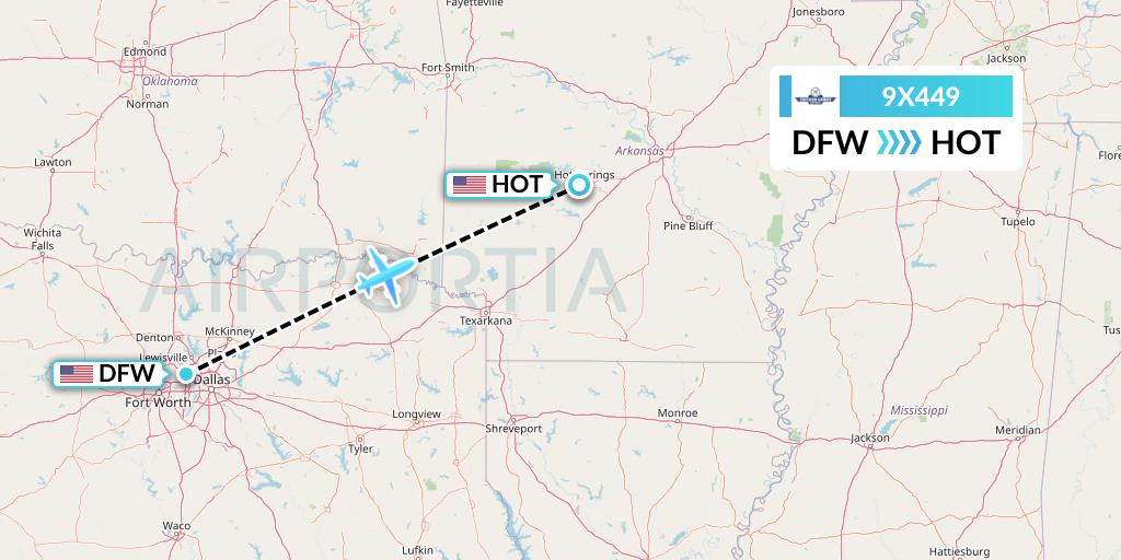 9X449 Flight Status Southern Airways Express Dallas to Hot Springs