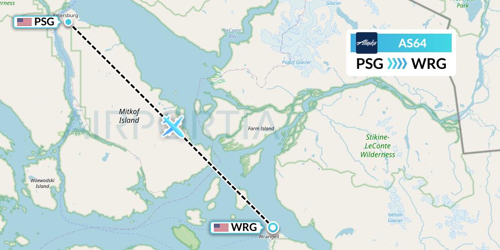 AS64 Flight Status Alaska Airlines Petersburg to Wrangell (ASA64)