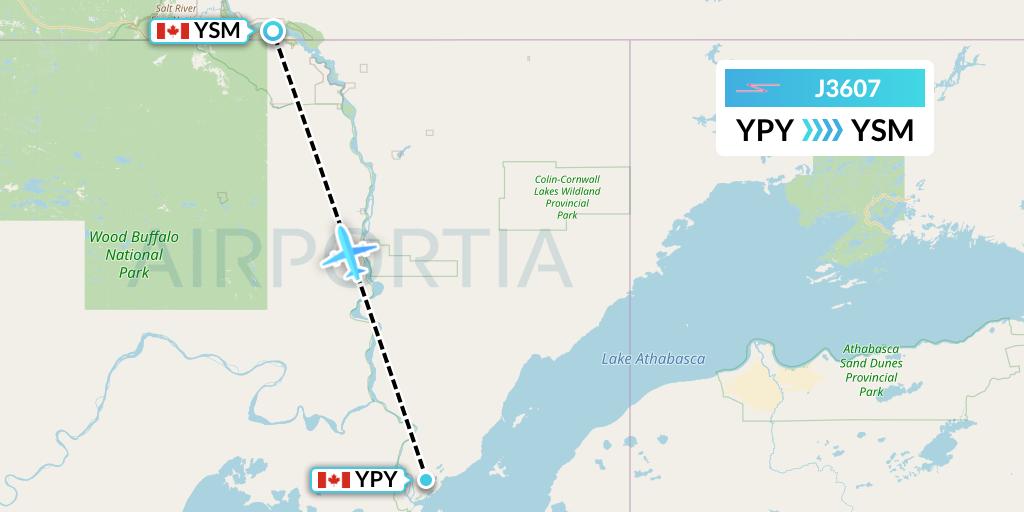 J3607 Flight Status Northwestern Air Fort Chipewyan to Fort Smith (PLR607)