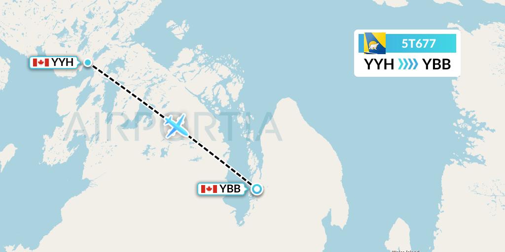 5T677 Canadian North Flight Map: Taloyoak to Kugaaruk