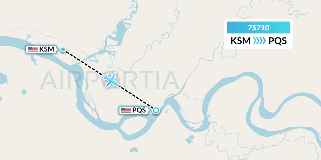 7S710 Ryan Air (USA) Flight Map: St. Mary's to Pilot Station