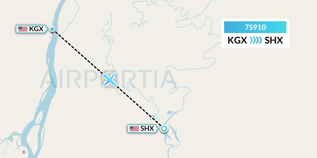 7S910 Ryan Air (USA) Flight Map: Grayling to Shageluk