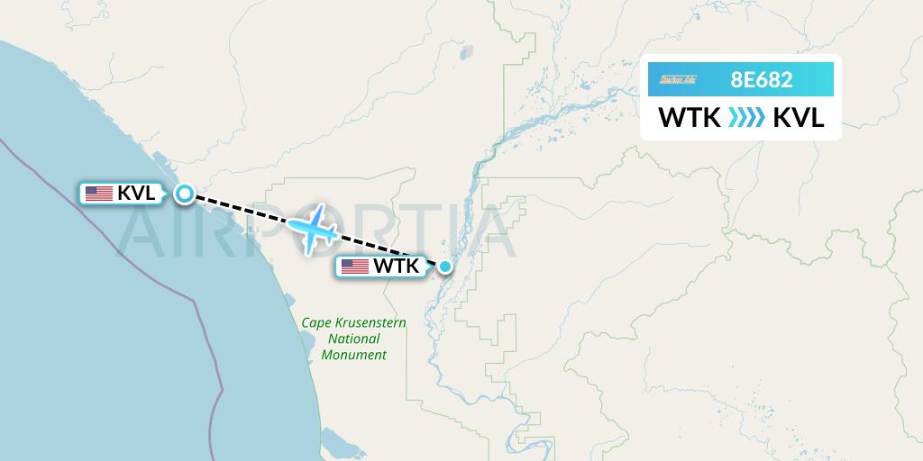 8E682 Bering Air Flight Map: Noatak to Kivalina