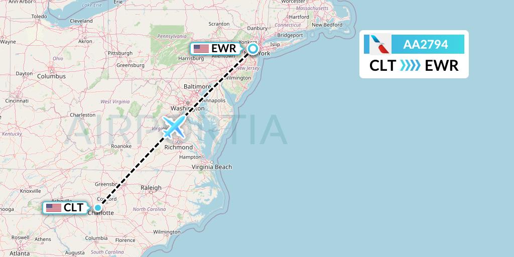 AA2794 Flight Status American Airlines: Charlotte to New York (AAL2794)