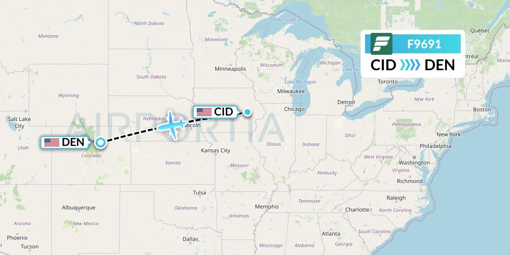 F9691 Flight Status Frontier Airlines Cedar Rapids to Denver (FFT691)