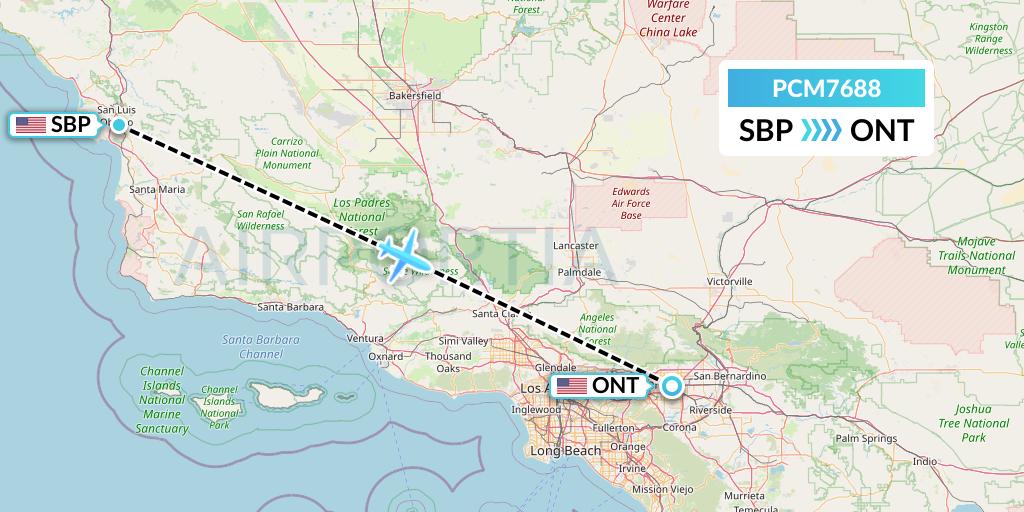 PCM7688 Westair Industries Flight Map: San Luis Obispo to Ontario