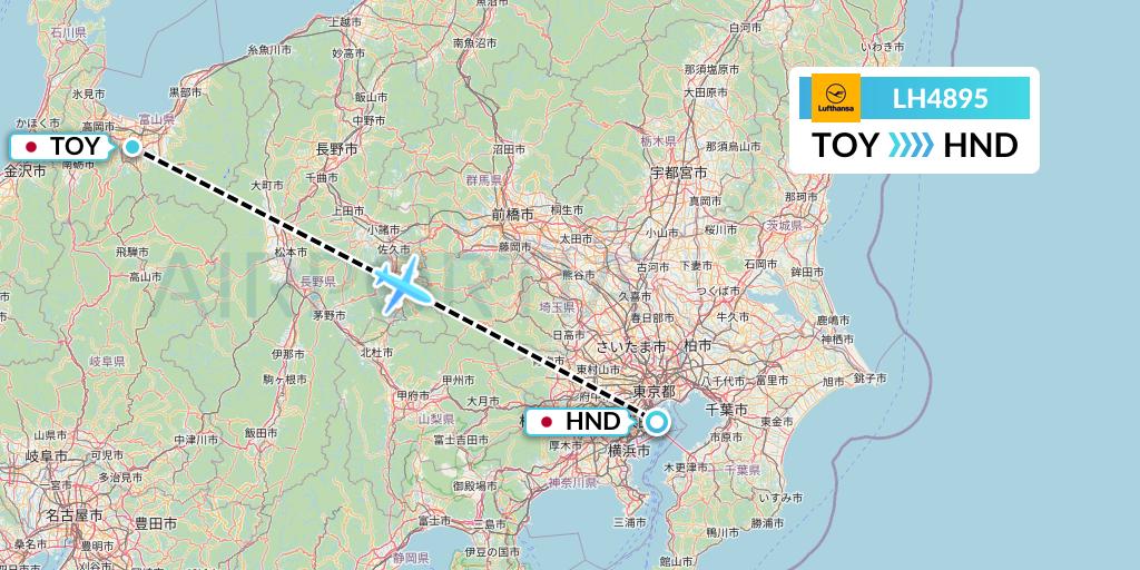 LH4895 Lufthansa Flight Map: Toyama to Tokyo